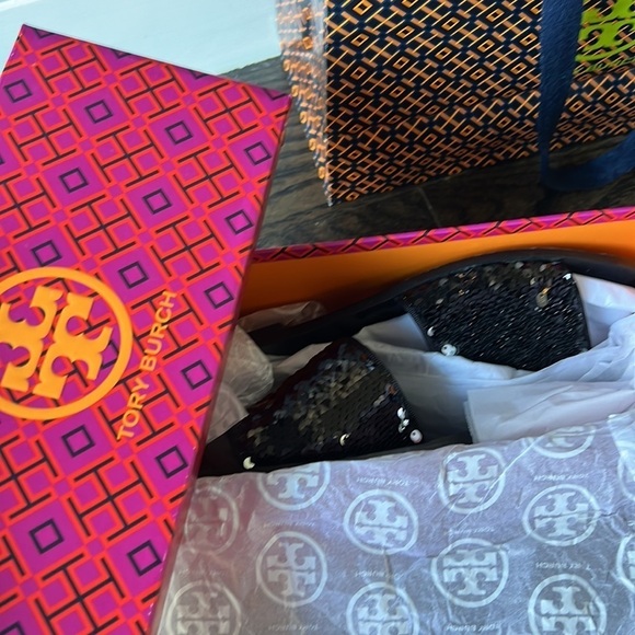 TORY BURCH Carter Reversible Sequin Slides black luxury - Picture 11 of 15